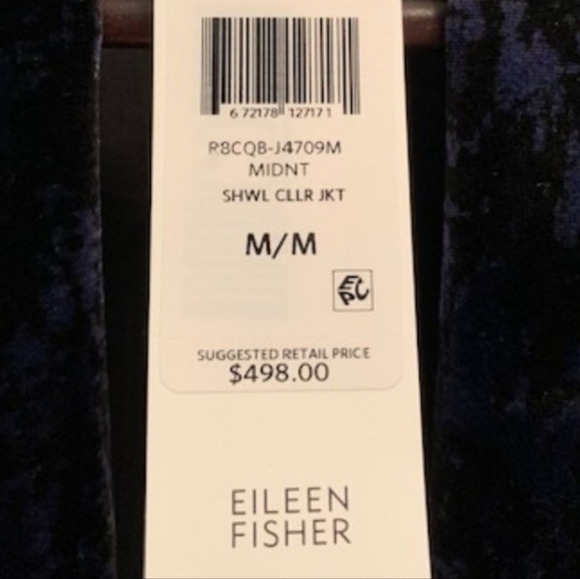 Eileen Fisher Long Velvet Shawl Collar Jacket - Sz XL - Picture 15 of 15